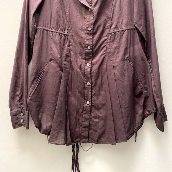 Le Jean de Marithe + Francois Girbaud Brown Button Down Blouse - Picture 3 of 6